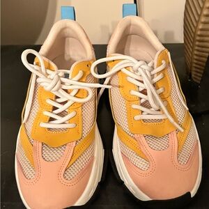 Steve Madden Pink and Yellow Athletic Shoes